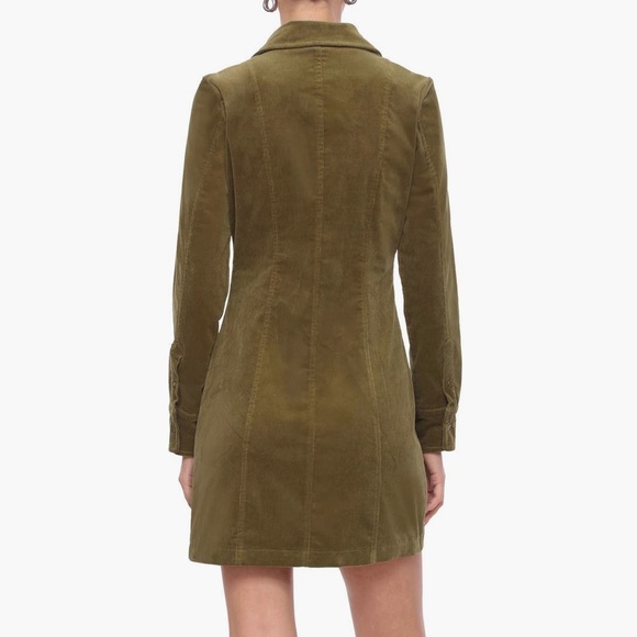 7 For All Mankind NWT Avec Les Filles Zip Up Long Sleeve Corduroy Shirtdress - Picture 5 of 14